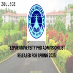Tezpur University PhD Admission List Released For Spring 2025